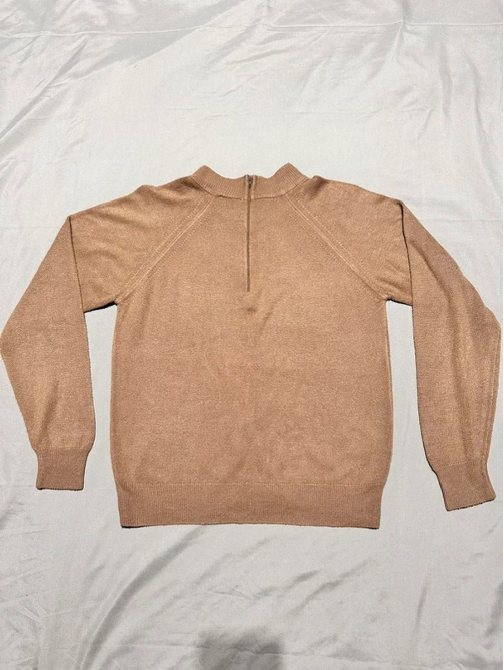 Designers Originals Women’s Brown Mock Neck 1/4 Zip Sweater Size Small (C13)